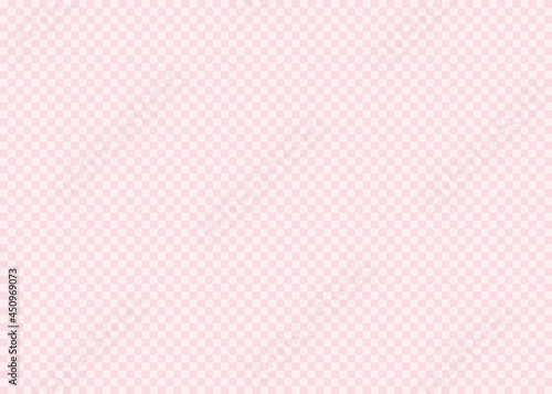 市松模様、格子、四角形パターンの背景素材、イラスト（ピンク、淡色）