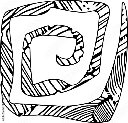 black and white illustration Spiral
