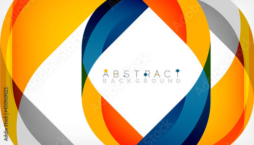 Abstract square shape with overlapping waves, minimal geometric background. Vector Illustration For Wallpaper, Banner, Background, Landing Page