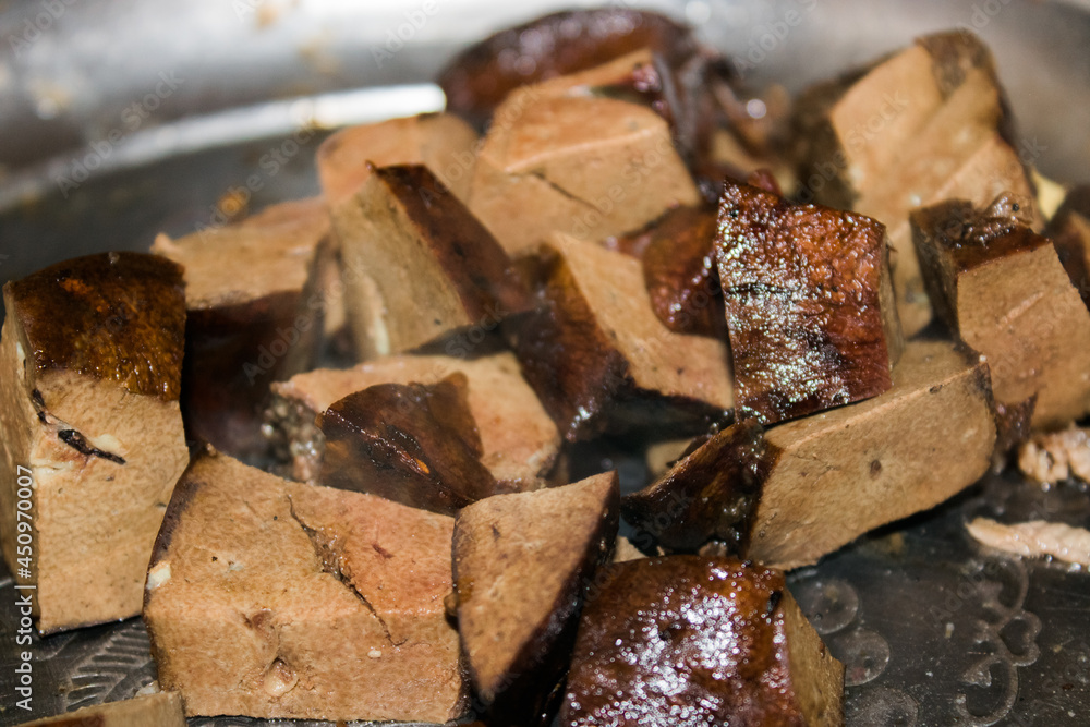 Grilled goat liver stock photo Grilled goat liver stock photo