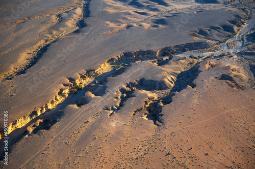 Aerial images of arid regions in Africa  harsh desert environment. Popular tourist destination in Africa  the Namibian desert landscape.