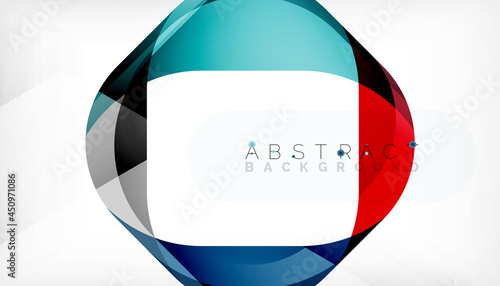 Abstract square shape with overlapping waves, minimal geometric background. Vector Illustration For Wallpaper, Banner, Background, Landing Page