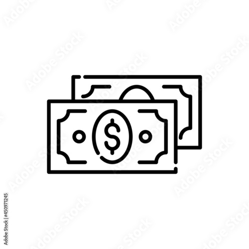 dollar money vector outline icon style illustration. EPS 10 File