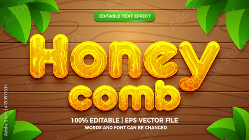 liquid honey comb editable text effect 3D template style
