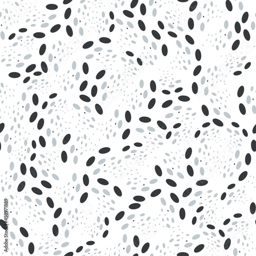 a pattern of spots of black and gray fashionable colors look like animal footprint