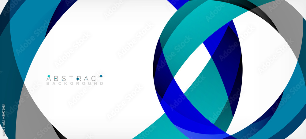 Geometric abstract background. Circle created with overlapping color shapes. Vector Illustration For Wallpaper, Banner, Background, Landing Page Geometric abstract background. Circle created with overlapping color shapes. Vector Illustration For Wallpaper, Banner, Background, Landing Page