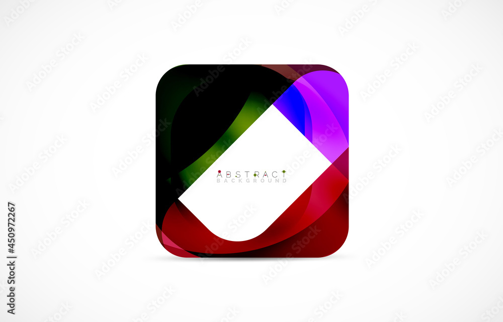 Minimal background. Abstract square shape with round corners created with wavy forms. Vector Illustration For Wallpaper, Banner, Background, Landing Page Minimal background. Abstract square shape with round corners created with wavy forms. Vector Illustration For Wallpaper, Banner, Background, Landing Page