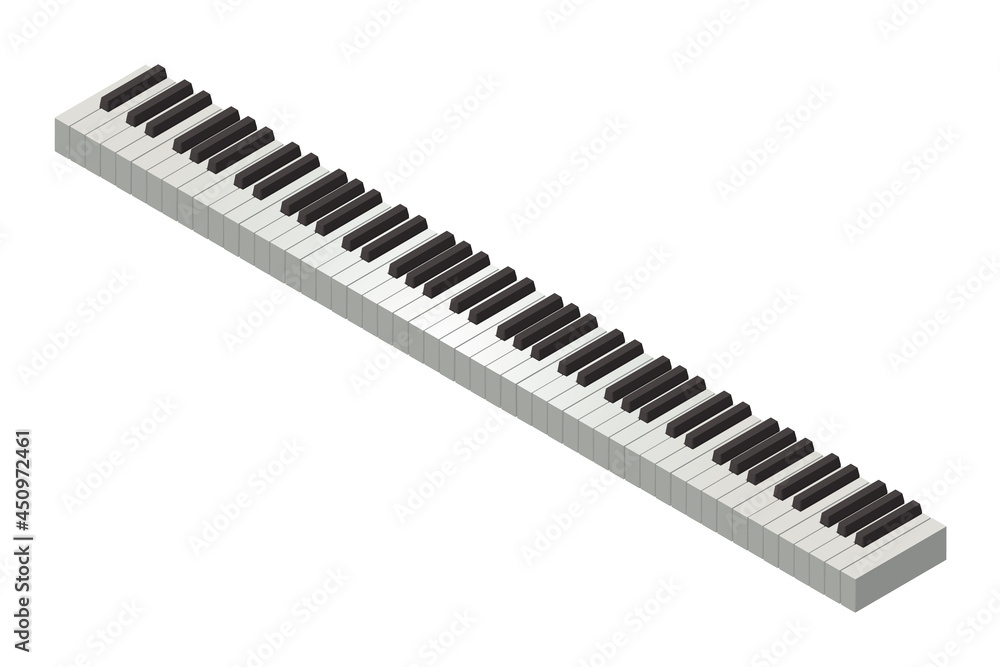 アイソメトリック ピアノの鍵盤のシンプルなベクターイラスト Stock Vector Adobe Stock
