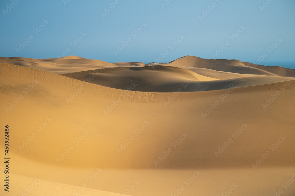 Desert natural scenery, landforms in arid areas. Desert scenery in Namibia, Africa.