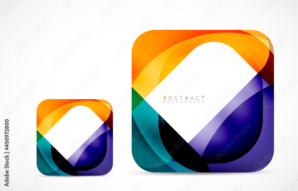 Minimal background. Abstract square shape with round corners created with wavy forms. Vector Illustration For Wallpaper, Banner, Background, Landing Page Minimal background. Abstract square shape with round corners created with wavy forms. Vector Illustration For Wallpaper, Banner, Background, Landing Page