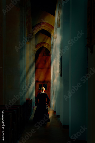 priest in rays of sunlight © francesvdm