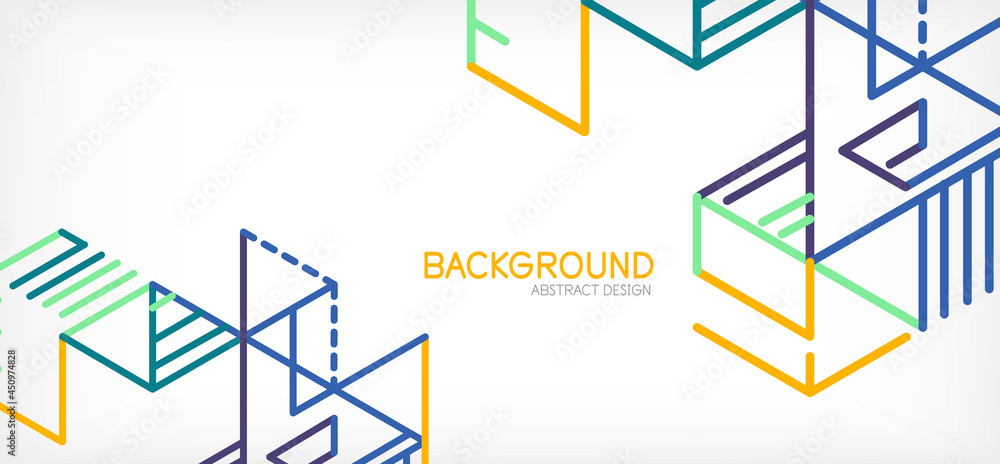Abstract background. Color lines on white background. Linear abstract composition. Techno or business concept for wallpaper, banner, background, landing page Abstract background. Color lines on white background. Linear abstract composition. Techno or business concept for wallpaper, banner, background, landing page