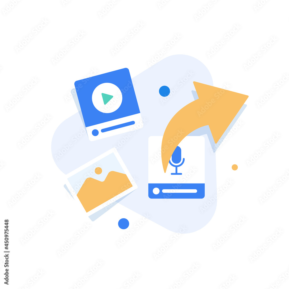 Data Sharing Service,,flat design icon vector illustration