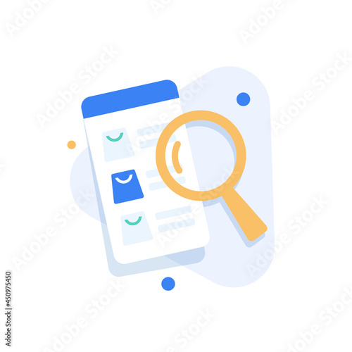 online product search,flat design icon vector illustration