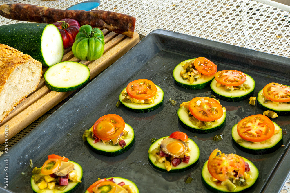 dish based on zucchini and tomato dish based on zucchini and tomato