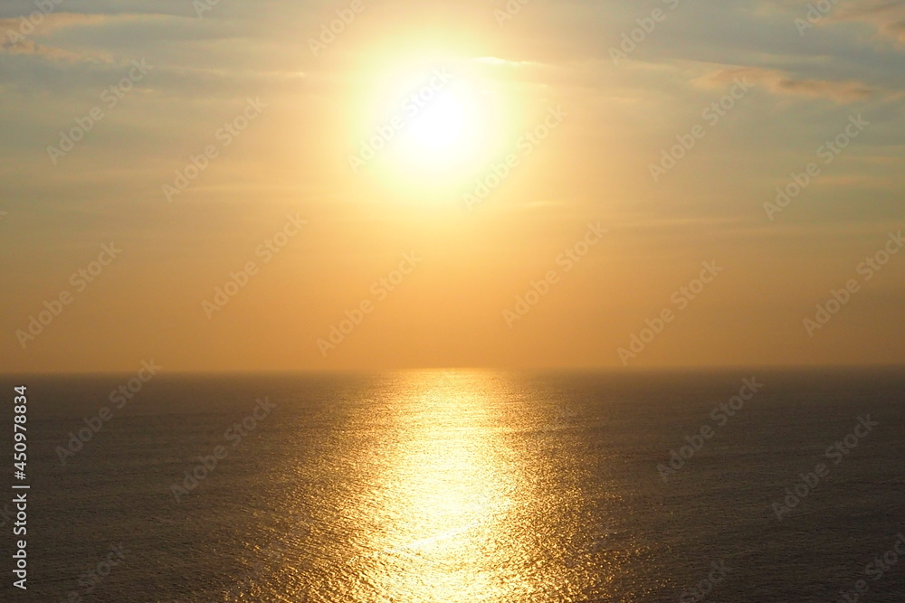 Beautiful sunset view over the sea in the evening for landscape background and inspirational concept