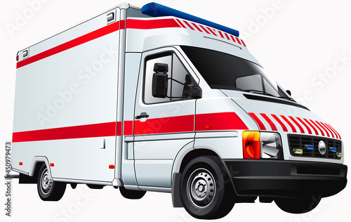 Wallpaper Mural realistic ambulance isolated on a white background Torontodigital.ca