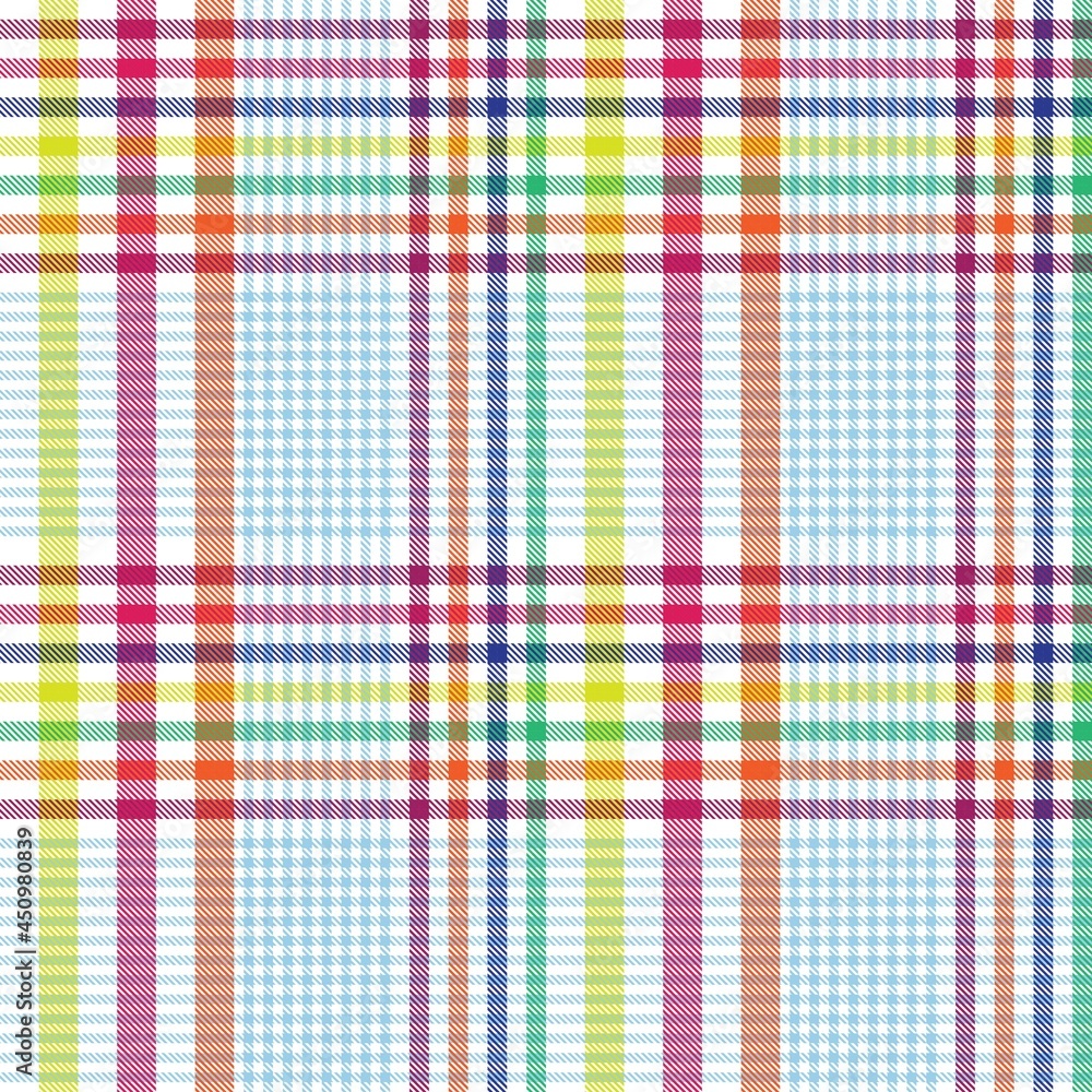 Fototapeta premium Rainbow Plaid Tartan Checkered Seamless Pattern