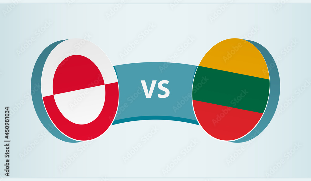 Greenland versus Lithuania, team sports competition concept. Greenland versus Lithuania, team sports competition concept.
