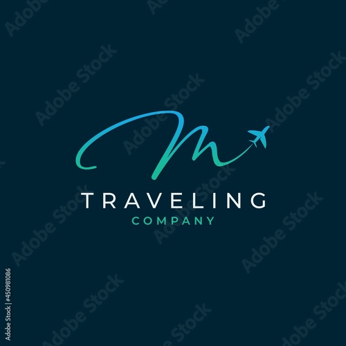 Initial Letter M Travel Logo Design