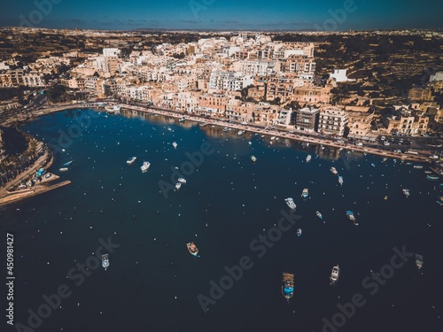 Marsascala Harbor by drone in Marsascala  Malta