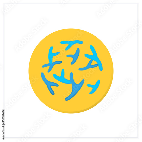 Bifidobacterium flat icon. Good probiotic for human health sign.Bacteriology and gastrointestinal health concept.Medicine, healthcare and science. Color vector illustration
