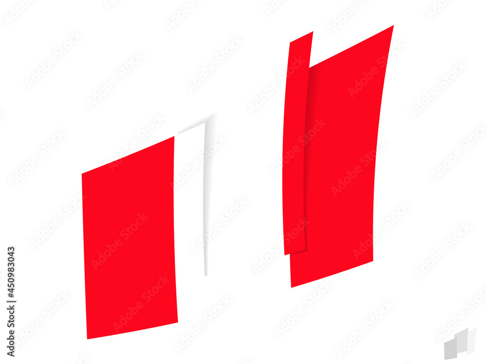 Peru flag in an abstract ripped design. Modern design of the Peru flag. Peru flag in an abstract ripped design. Modern design of the Peru flag.
