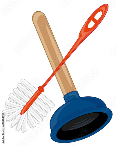 Instruments for cleaning the litterring the pipes in bowl