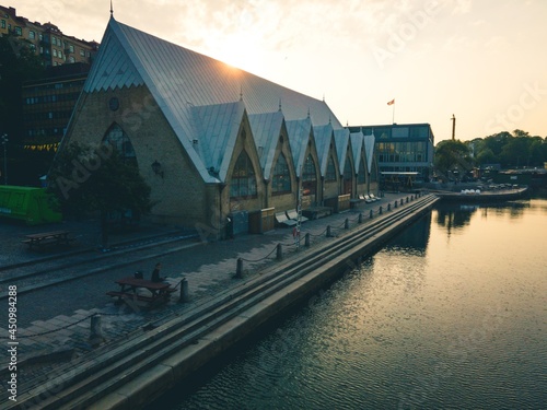 Aerial Views of Feskekorka in Gothenburg, Sweden photo