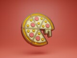 3D flat design pizza