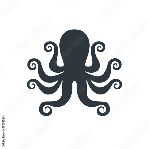 Octopus logo. Isolated octopus on white background