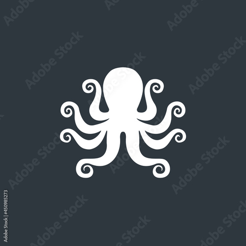 Octopus logo. Isolated octopus on white background