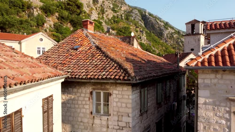 View of the red roofs of the old town of Kotor, Montenegro View of the red roofs of the old town of Kotor, Montenegro