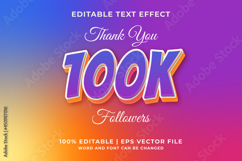 100k editable text effect template style Premium Vector