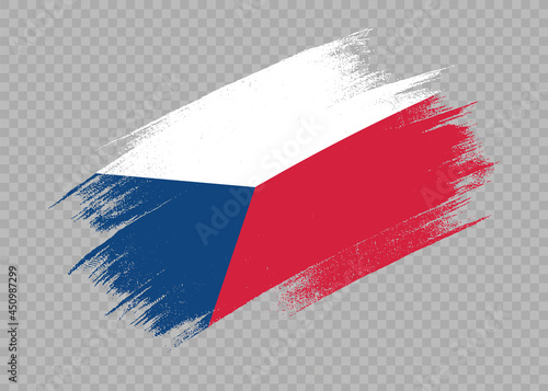 Czech Republic flag with brush paint textured isolated  on png or transparent background,Symbol of Czech Republic  ,template for banner,promote, design,vector,top gold medal winner sport country