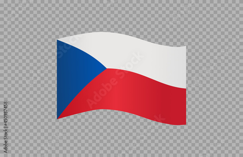 Waving flag of Czech Republic isolated  on png or transparent  background,Symbol of Czech Republic,template for banner,card,promote, vector illustration top gold medal sport winner country
