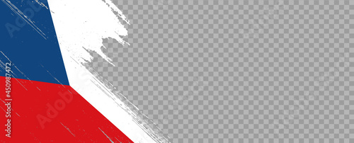 Czech Republic flag with brush paint textured isolated  on png or transparent background,Symbol of Czech Republic  ,template for banner,promote, design,vector,top gold medal winner sport country