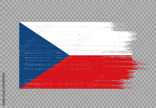 Czech Republic flag with brush paint textured isolated  on png or transparent background,Symbol of Czech Republic  ,template for banner,promote, design,vector,top gold medal winner sport country