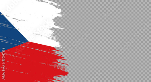 Czech Republic flag with brush paint textured isolated  on png or transparent background,Symbol of Czech Republic  ,template for banner,promote, design,vector,top gold medal winner sport country