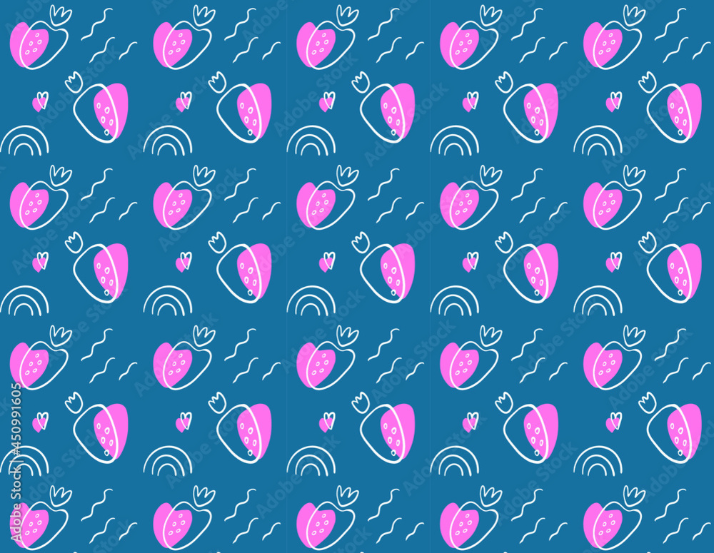 Hand drawn seamless pattern for print on fpackage or textile. Vector colourful illustration. Hand drawn seamless pattern for print on fpackage or textile. Vector colourful illustration.