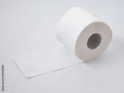 Toilet paper isolated on white background.