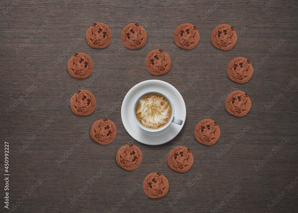 fresh homemade chocolate cookies isolated .breakfast concept