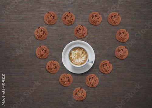 fresh homemade chocolate cookies isolated .breakfast concept