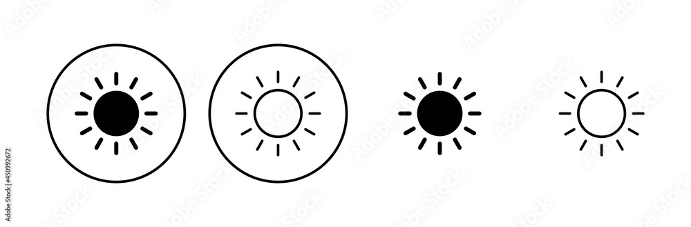 Sun icon set. Brightness Icon vector Sun icon set. Brightness Icon vector
