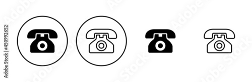 Telephone icon set. phone icon vector.