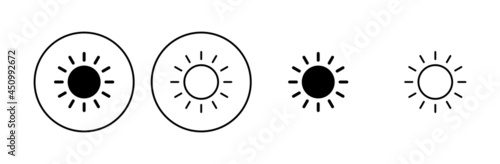 Sun icon set. Brightness Icon vector