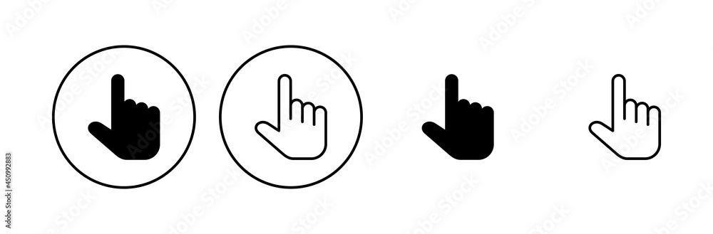 Hand cursor icon set. cursor icon vector. hand cursor icon click Hand cursor icon set. cursor icon vector. hand cursor icon click