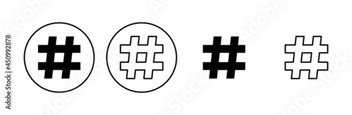 Hashtag icon set. hashtag symbol