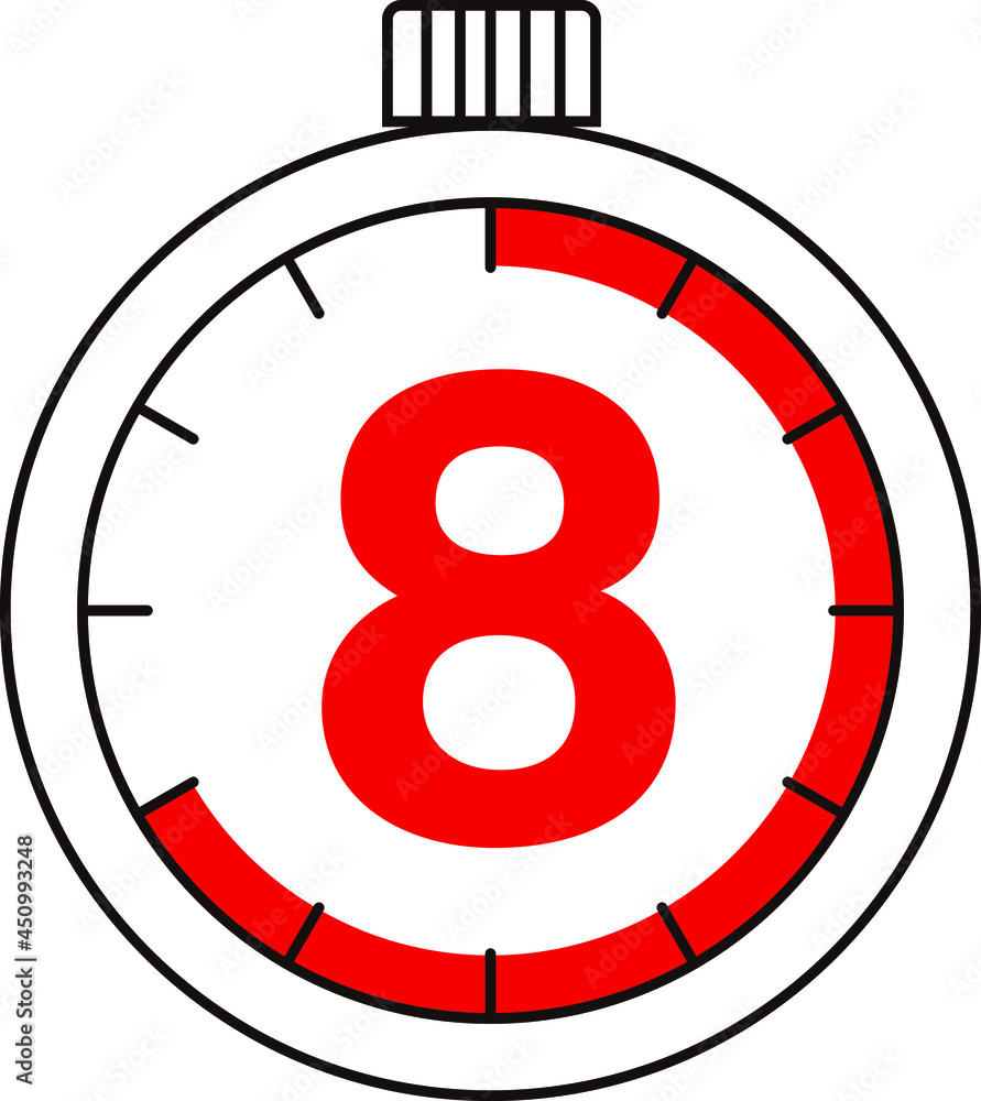 Electronic Digital Stopwatch. Timer 8 seconds isolated on gray background. Stopwatch icon set. Timer icon. Time check. Seconds timer, seconds counter. Timing device. Two options. Electronic Digital Stopwatch. Timer 8 seconds isolated on gray background. Stopwatch icon set. Timer icon. Time check. Seconds timer, seconds counter. Timing device. Two options.