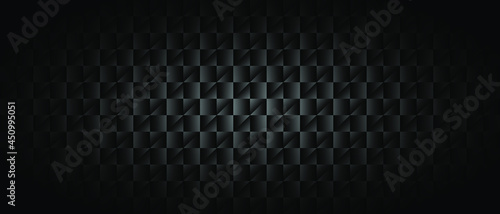 Dark black Carbon fiber Geometric grid background. Modern dark abstract vector texture. © Maximlacrimart